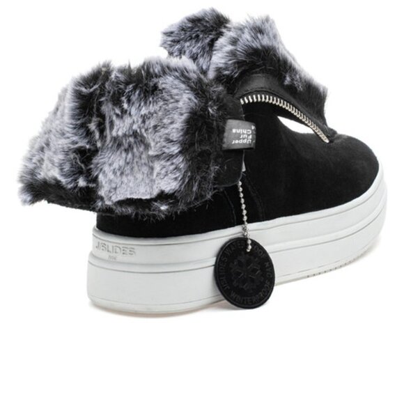 J/SLIDES NYC JSlides Tristan Faux Fur Platform Sneaker Bootie Black NWT - Picture 7 of 11